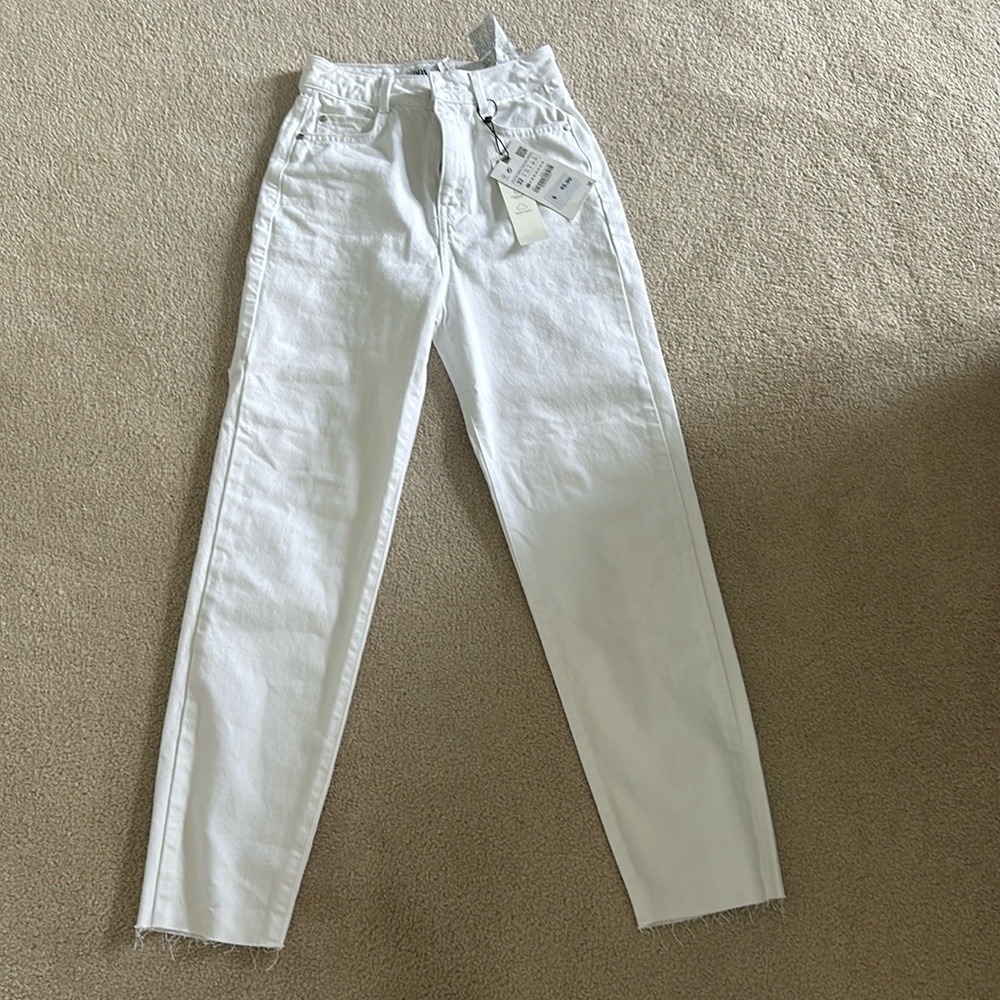 Zara mom fit jeans high rise ankle rigid
